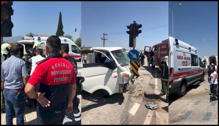 Denizli'de trafik kazasında: 2 yaralı