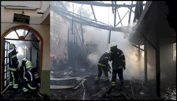  Murat Dede Camisi'nin çatısında çıkan yangın söndürüldü
