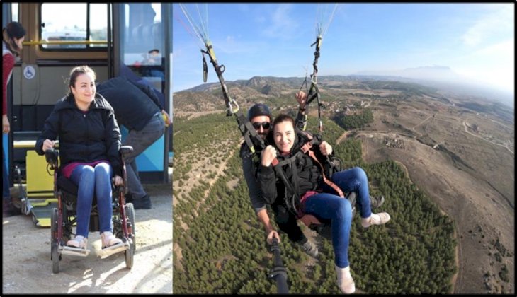 Engelli genç kızın yamaç paraşütü hayali Pamukkale'de gerçek oldu