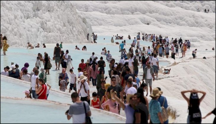 Pamukkale'yi bayramda 20 bin kişi ziyaret etti
