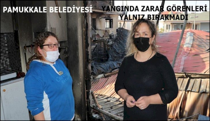Fabrika yangınında evleri zarar gören iki aile otele yerleştirildi
