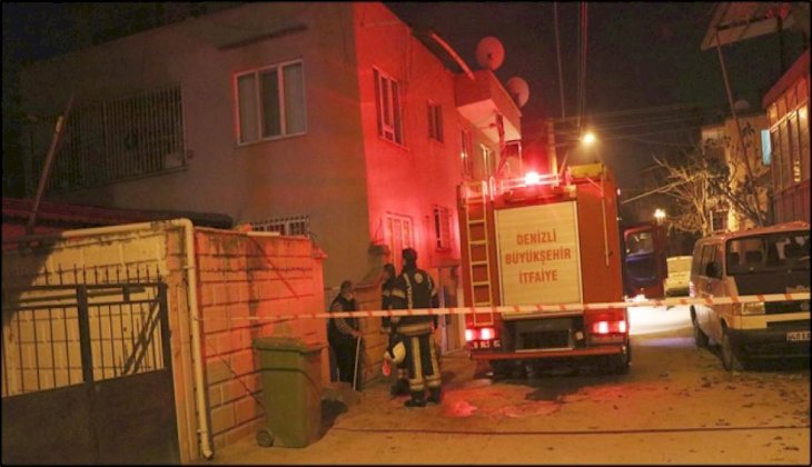 Denizli'de yangın evde hasara neden oldu
