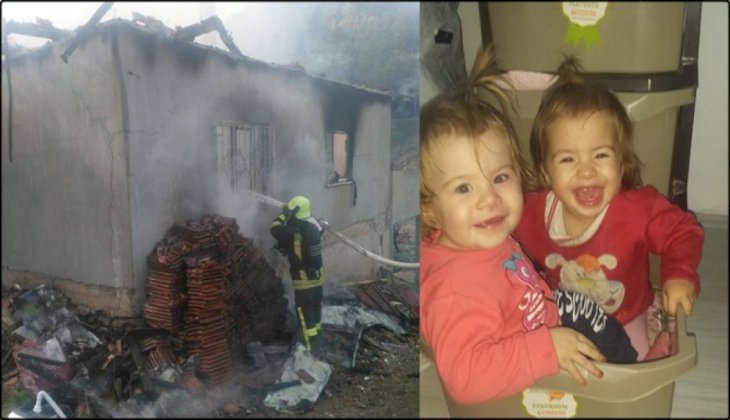 Çıkan yangında 3 yaşındaki ikiz kız kardeşler ağır yaralandı