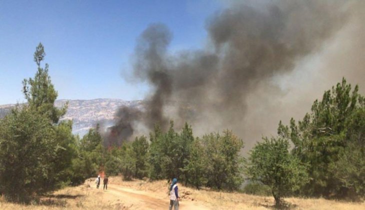 Buldan'da başlayan orman yangını için halk seferber oldu 