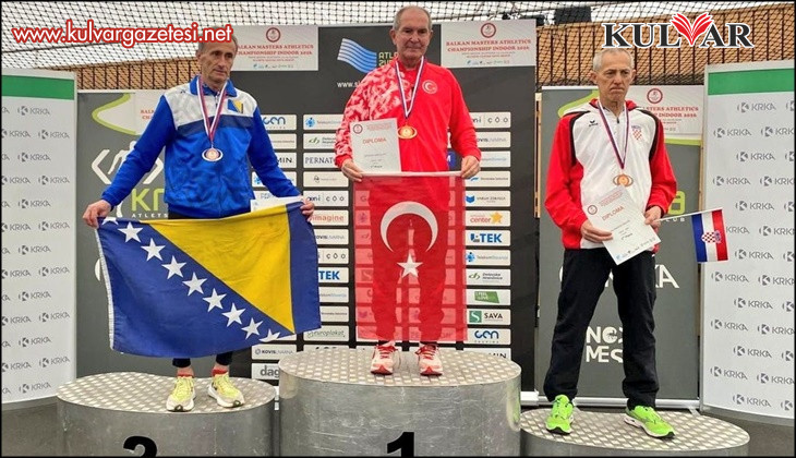 65 yaşındaki Denizlili atlet üç altın madalya yurda döndü