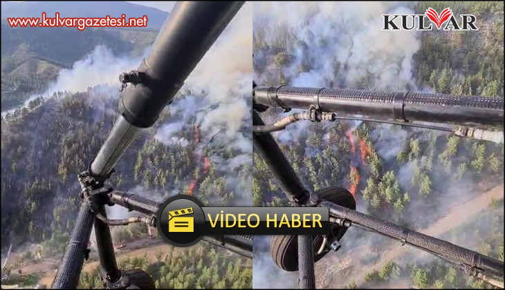 Acıpayam'da sarp bölgede devam eden yangına müdahale ediliyor