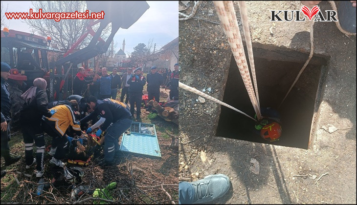 Ağaç dalı toplayan kadın 20 metrelik su kuyusuna düştü