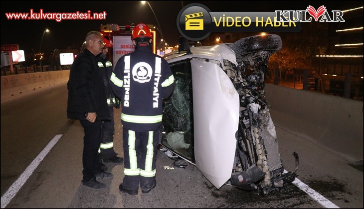 Alkollü sürücünün hakimiyetini kaybettiği araç 50 metre savruldu