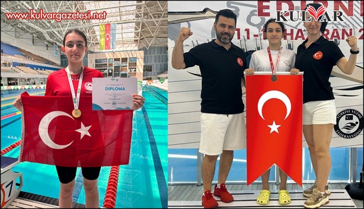 Başarılı yüzücü Emine, Bakü’den Denizli'ye altın madalya getirdi