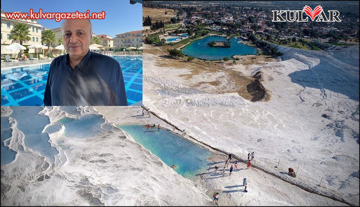 Beyaz cennet Pamukkale için karanlık tablo