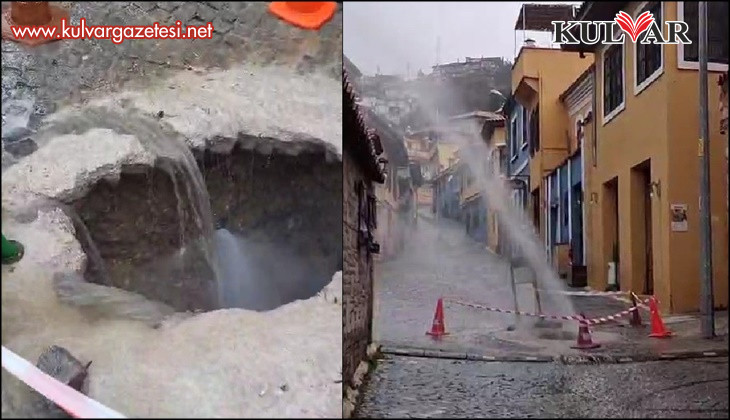 Buldan’da çöken tarihi yol yapılan onarım sonrası tekrar çöktü