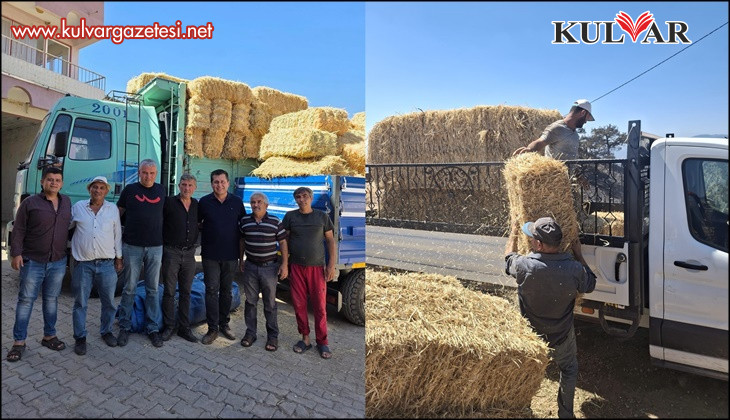 Buldan’da orman yangınından etkilenen üreticilere saman ve yem desteği sağlandı