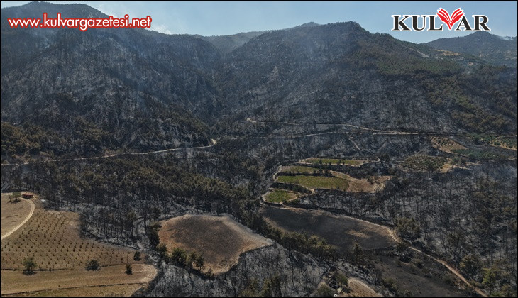 Buldan’da zorlu şartları yangına müdahaleyi güçleştiriyor