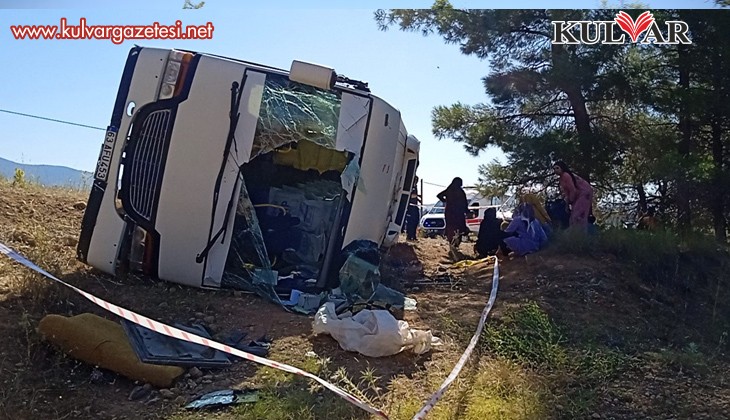 Urfa'dan gelen işçi otobüsü şarampole yuvarlandı
