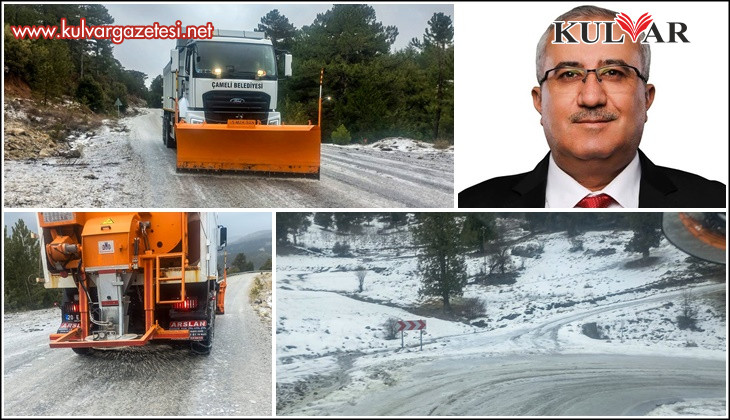 Çameli Belediyesinden kışa güçlü müdahale, yeni tuzlama aracı görevde