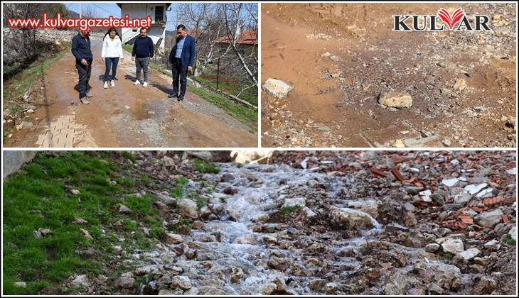 Çameli'nde yağışlar sonrası yer altı suları yüzeye çıktı