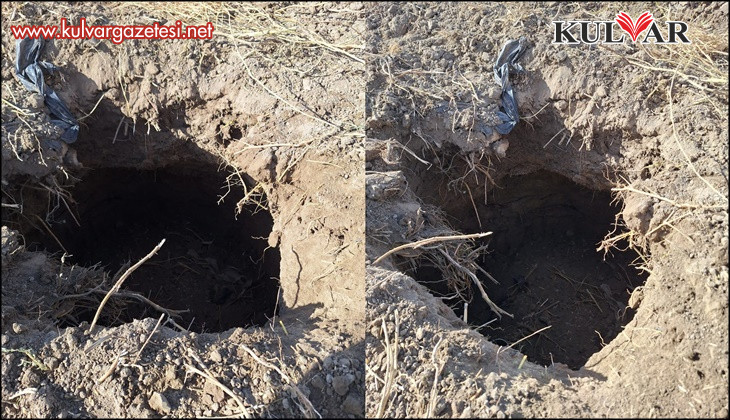 Çivril’de tarlada oluşan obruk korkuttu