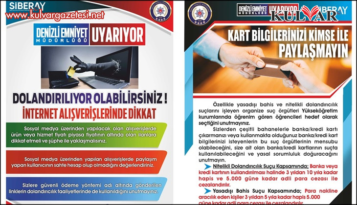 Denizli Emniyet Müdürlüğünden dolandırıcılık uyarısı