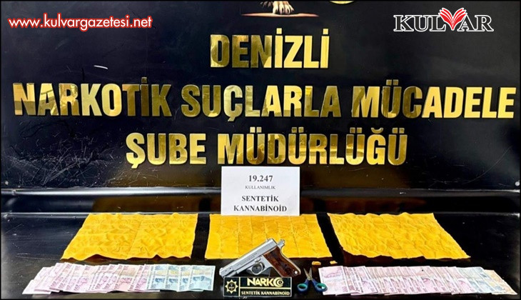 Denizli'de 19 bin kullanımlık sentetik uyuşturucu yakalandı
