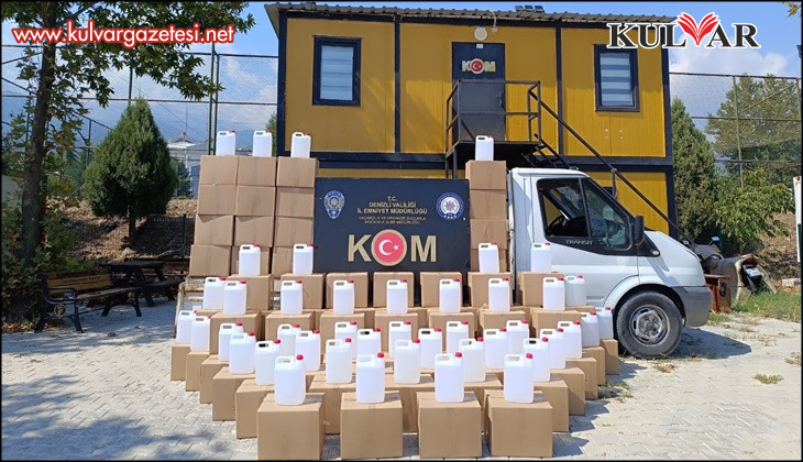 Denizli’de 2 bin litre kaçak alkol ele geçirildi
