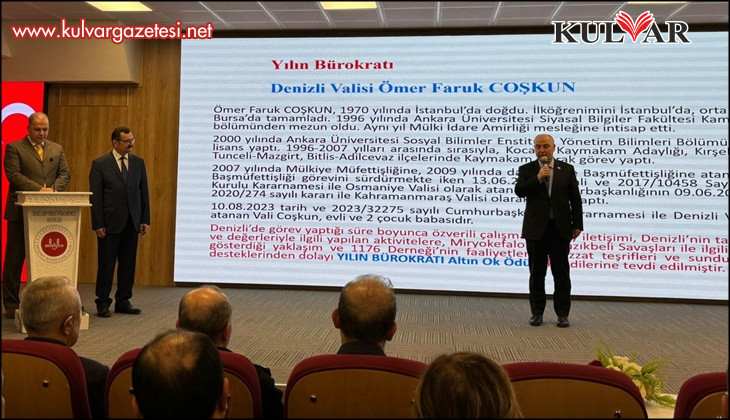 Denizli'de '2025 Altın Ok' ödülü Vali Coşkun'a verildi