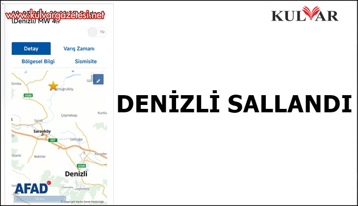 Denizli'de 4.1 büyüklüğündeki artçı deprem korkuttu
