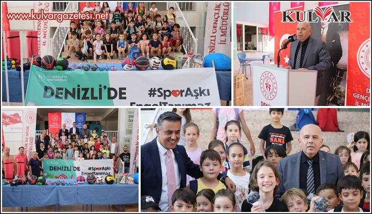 Denizli'de 6 okuldaki özel öğrencilere spor malzemesi dağıtıldı