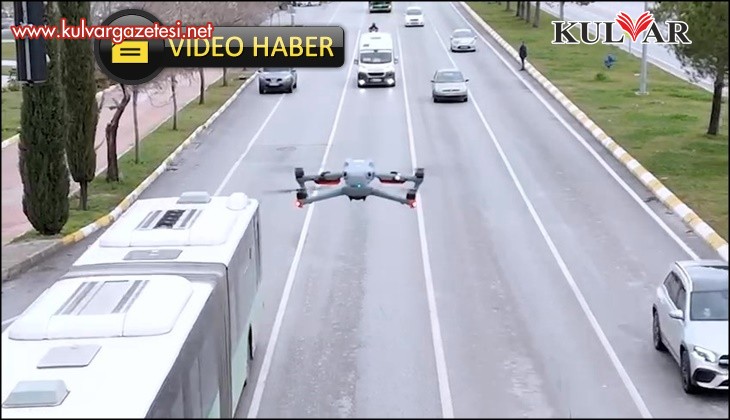 Denizli’de dron ile havadan trafik denetimleri sürüyor