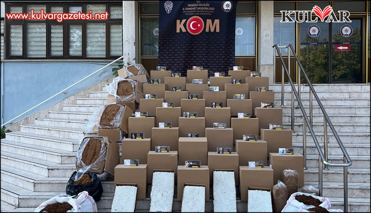 Denizli’de eş zamanlı operasyonlarda binlerce kaçak sigara yakalandı