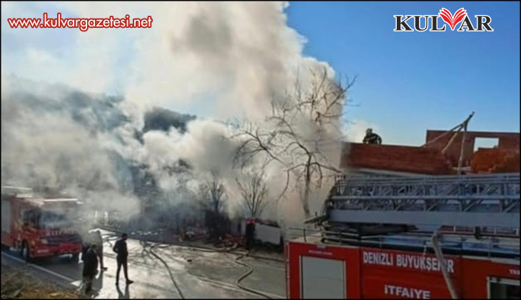 Denizli’de iş yerinde çıkan yangın korkuya neden oldu