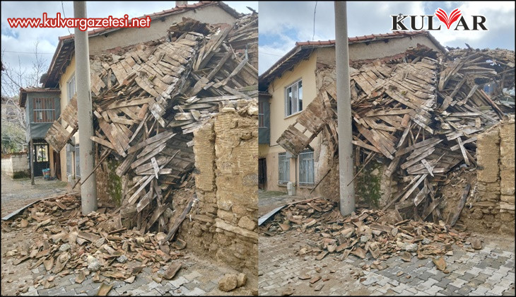 Denizli’de metruk ev çöktü