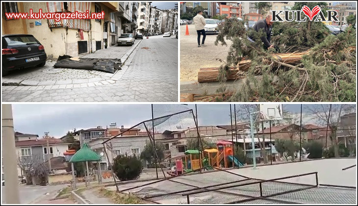 Denizli’de şiddetli rüzgar hayatı olumsuz etkiledi: çatılar uçtu, insanlar yürüyemedi