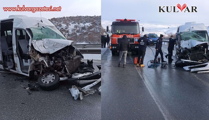 Denizlili öğretmen ve öğrencileri taşıyan minibüs, Eskişehir’de kaza yaptı; 16 yaralı