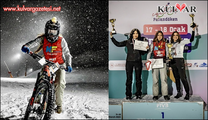 Denizlili sporcu Snow Bike Türkiye Şampiyonası’na damga vurdu