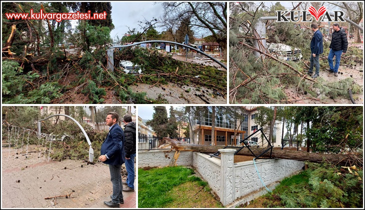 Fırtına Tavas’ta hayatı felç etti