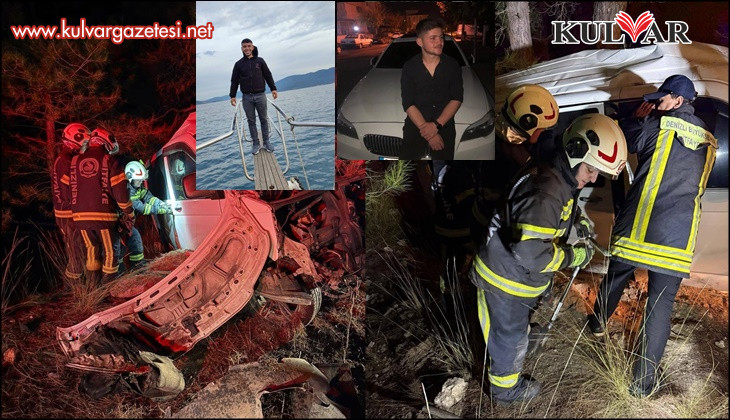 İki gence mezar olan araç hurdaya döndü