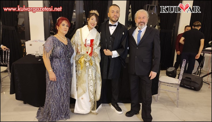 Japon gelin ve Türk damat konuklarını kimanoyla karşıladı