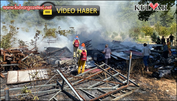 Kaynak makinesinden sıçrayan kıvılcım yangına neden oldu