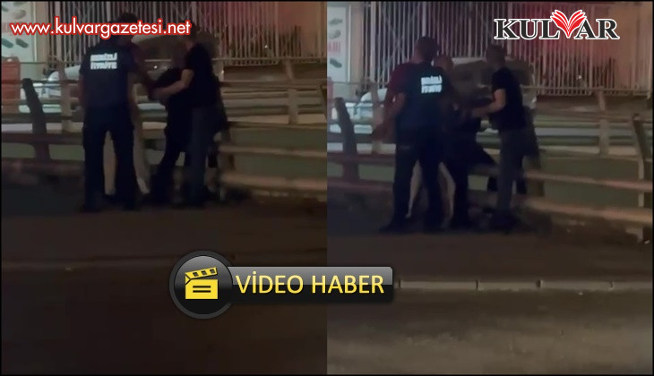 Köprülü kavşaktan kendisini atmak isteyen kadını polis kurtardı