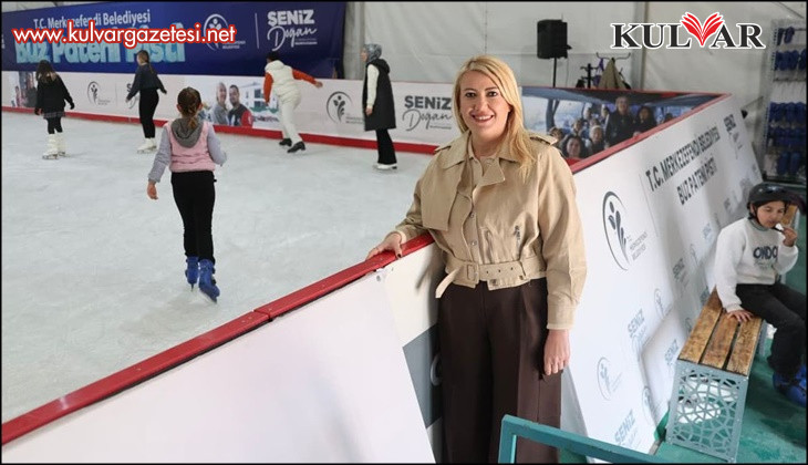 Merkezefendi'de buz pateni pisti açıldı