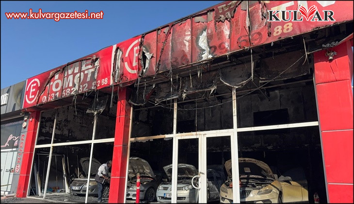 Ortağı cinayetten tutuklanan oto galeri kundaklandı, 5 araç küle döndü