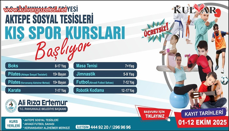PAMUKKALE BELEDİYESİ KIŞ SPOR KURSLARI BAŞLIYOR