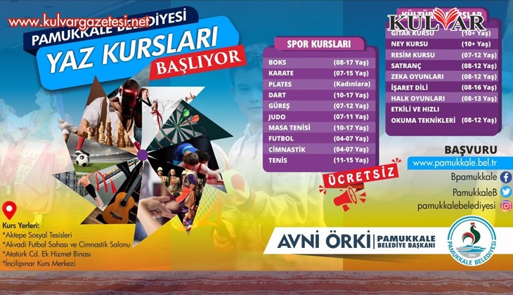 Pamukkale Belediyesi yaz kursları dolu dolu geçecek