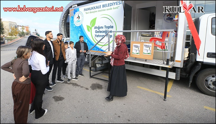 PAMUKKALE’DE GERİ DÖNÜŞÜM SEFERBERLİĞİ MAHALLE MAHALLE DEVAM EDİYOR