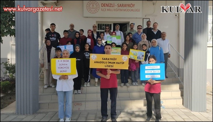 Sarayköy'ün genç liselilerinden farkındalık yürüyüşü