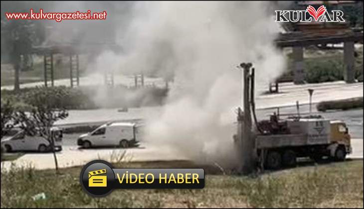 Sondaj yapılırken doğalgaz hattı patladı