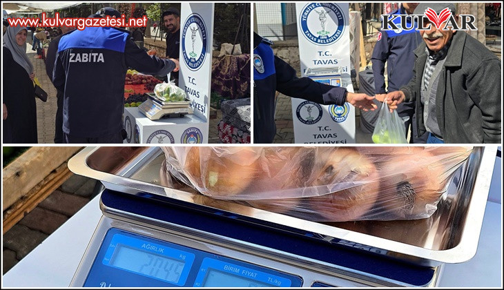 Tavas Belediyesi güvenilir alışverişi için pazaryerlerinde tartıları kontrol etti