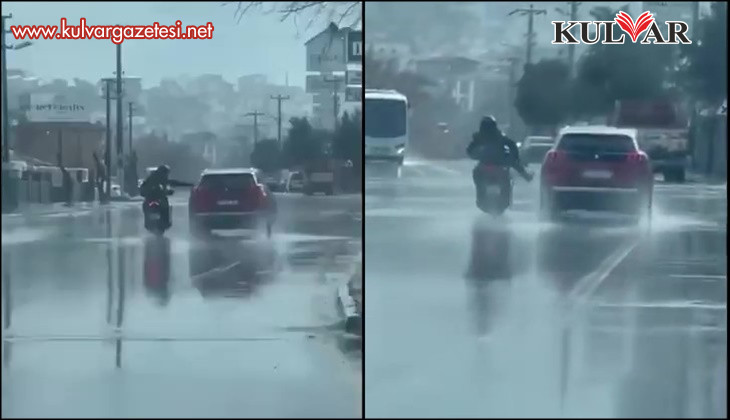 Trafiği tehlikeye düşüren motosiklet sürücüsüne ceza