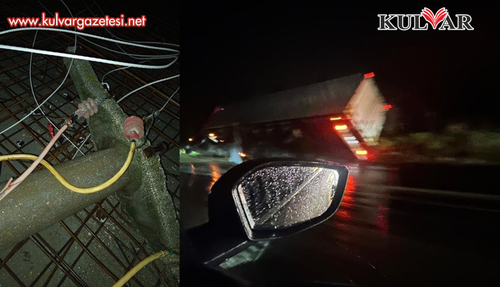 Yüksek gerilim hattı inşaata devrildi